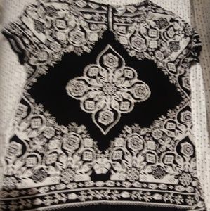 Black/white boho tunic